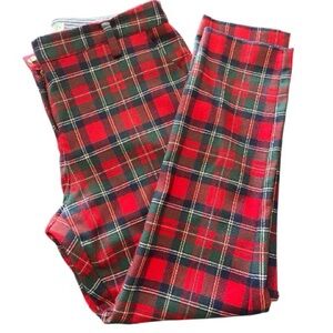 VINEYARD and VINE Red Blue Tartan Plaid Holiday Pants Women’s Size: 12